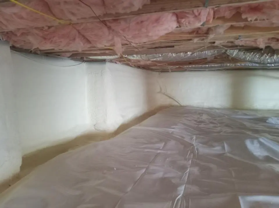 Crawl space encapsulation with closed-cell spray foam for Roof Maintenance in St. Louis